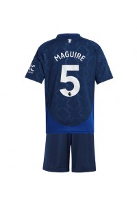 Fotbalové Dres Manchester United Harry Maguire #5 Dětské Venkovní Oblečení 2024-25 Krátký Rukáv (+ trenýrky)